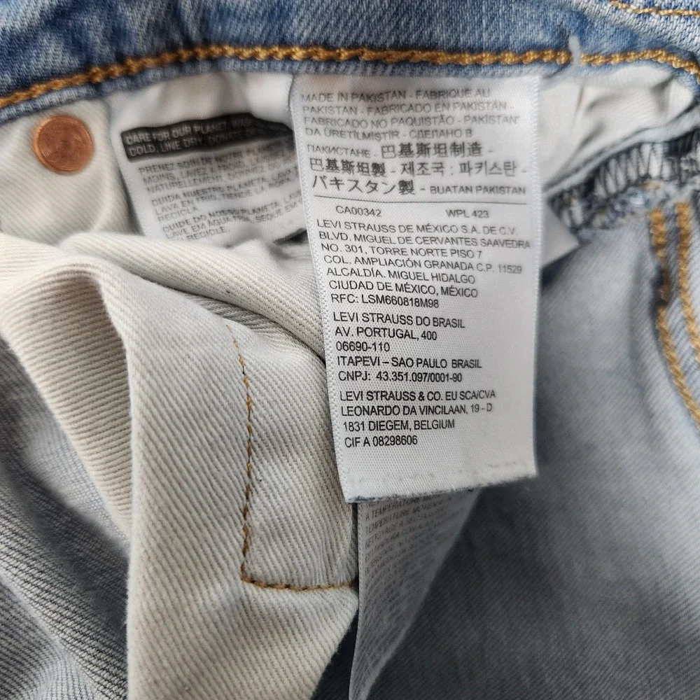 Levis 512 Slim Taper Jeans Men 33x28 Blue Light Denim Premium Quality Distressed